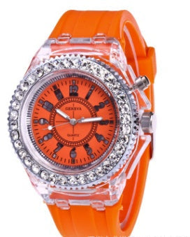 LED Luminous Silicone Quartz Watch with World Time & 24H Display