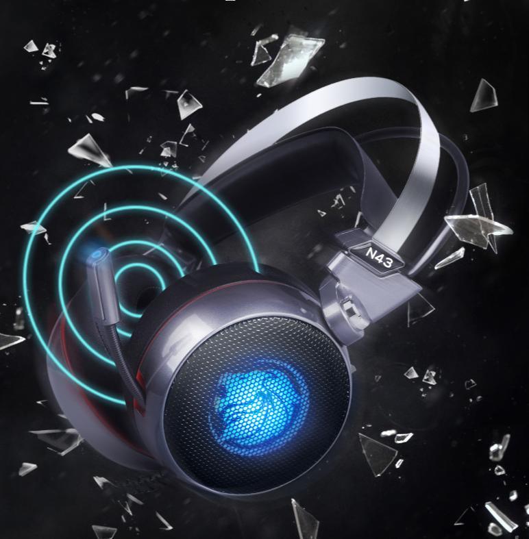 N43 7.1 Virtual Surround Sound Gaming Headset with Mic & LED Light