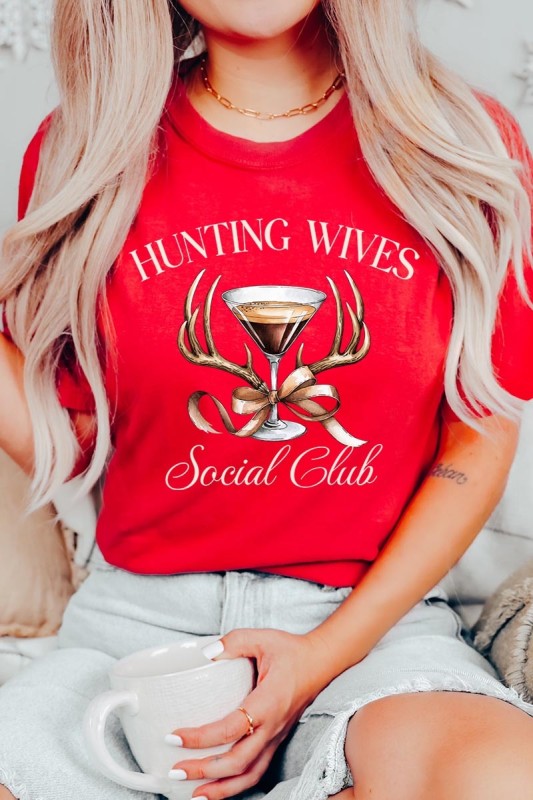 Hunting Wives Social Club Graphic Tee | Cotton Crew Neck