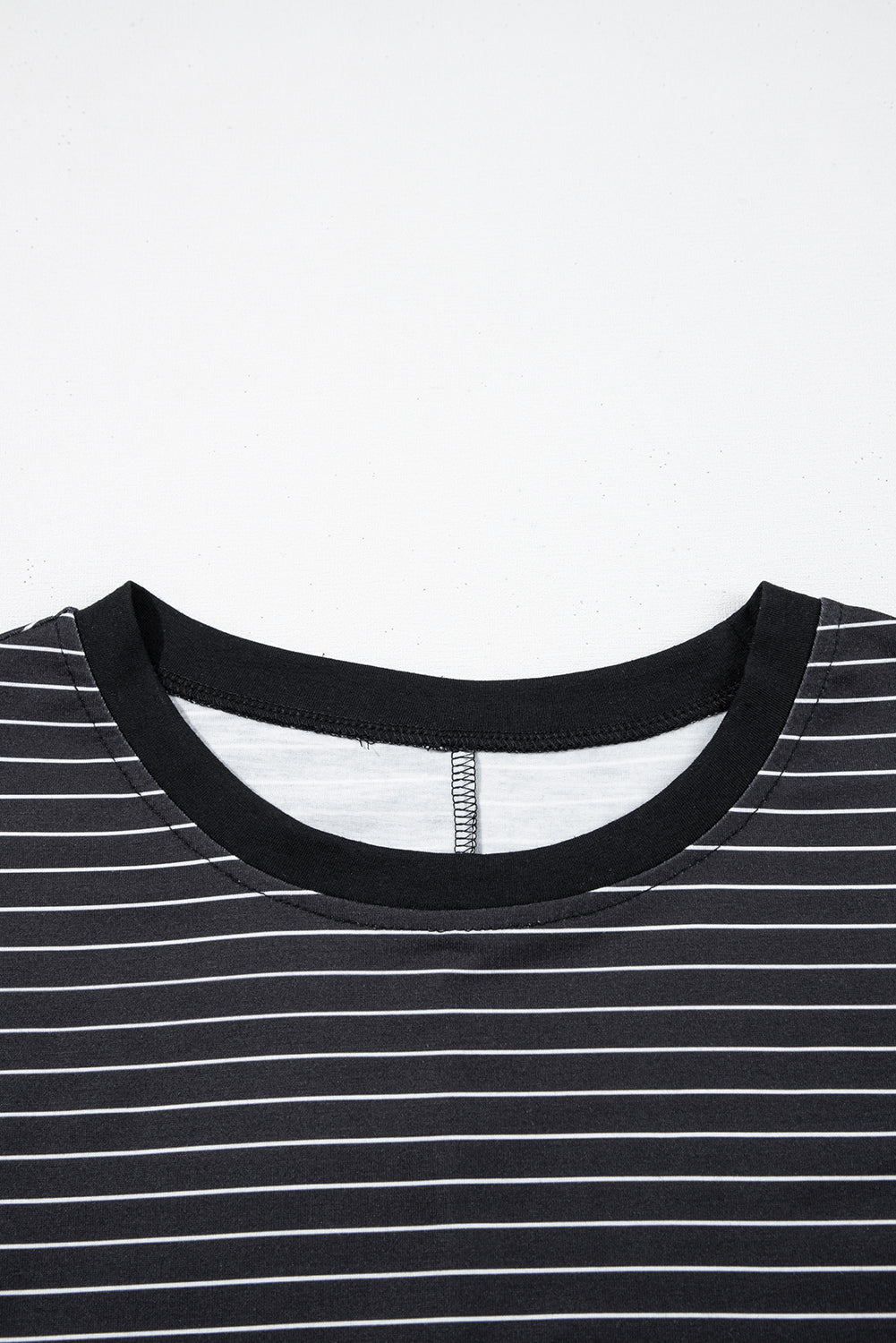 Stripe Ruffle Sleeve Crewneck T-Shirt Mini Dress