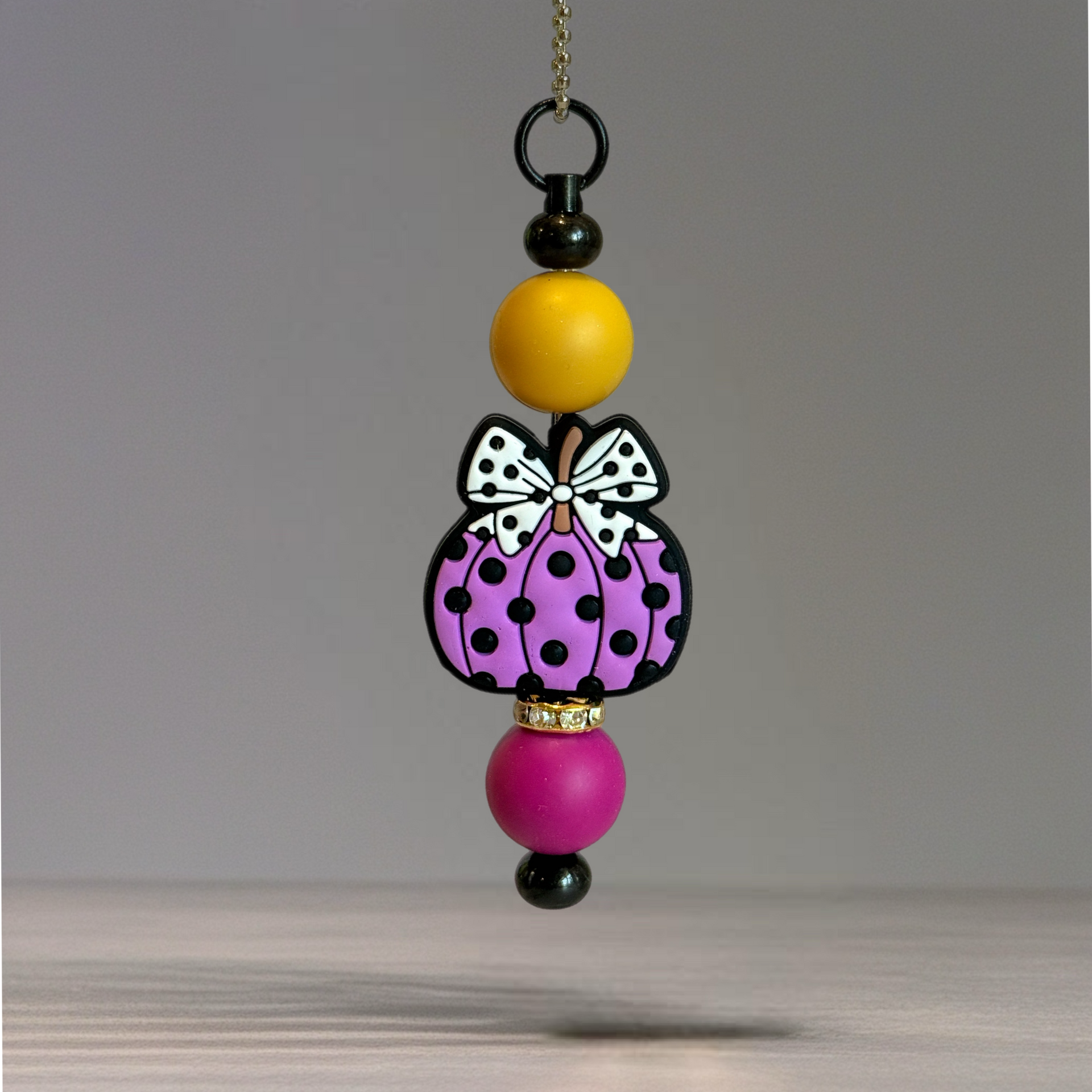 Polka Dot Pumpkin Charm - Tumbler Handle Charm