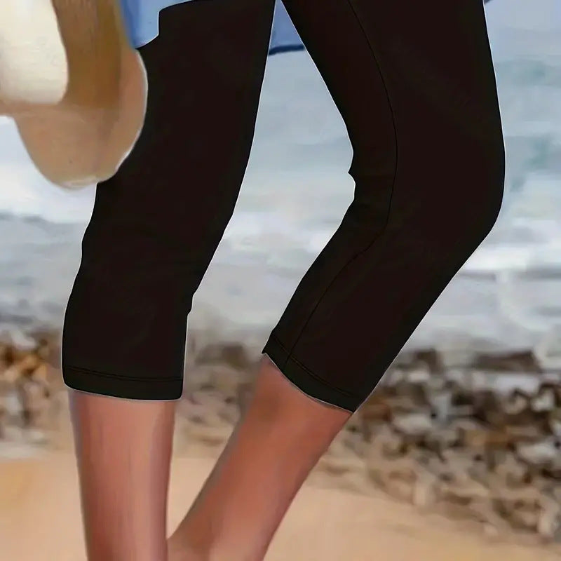 Women’s High-Rise Slim Fit Cropped Leggings in Black
