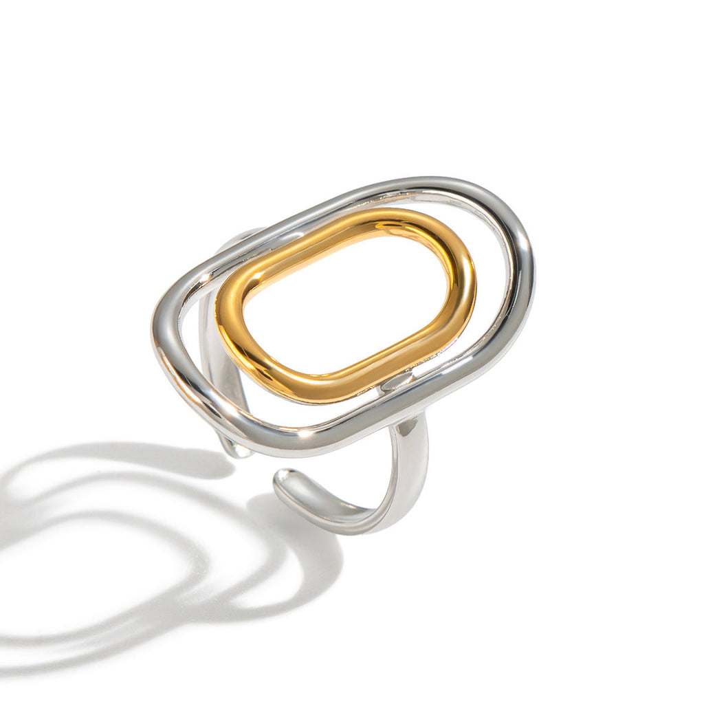 18k Gold-plated Stainless Steel Ring For Women