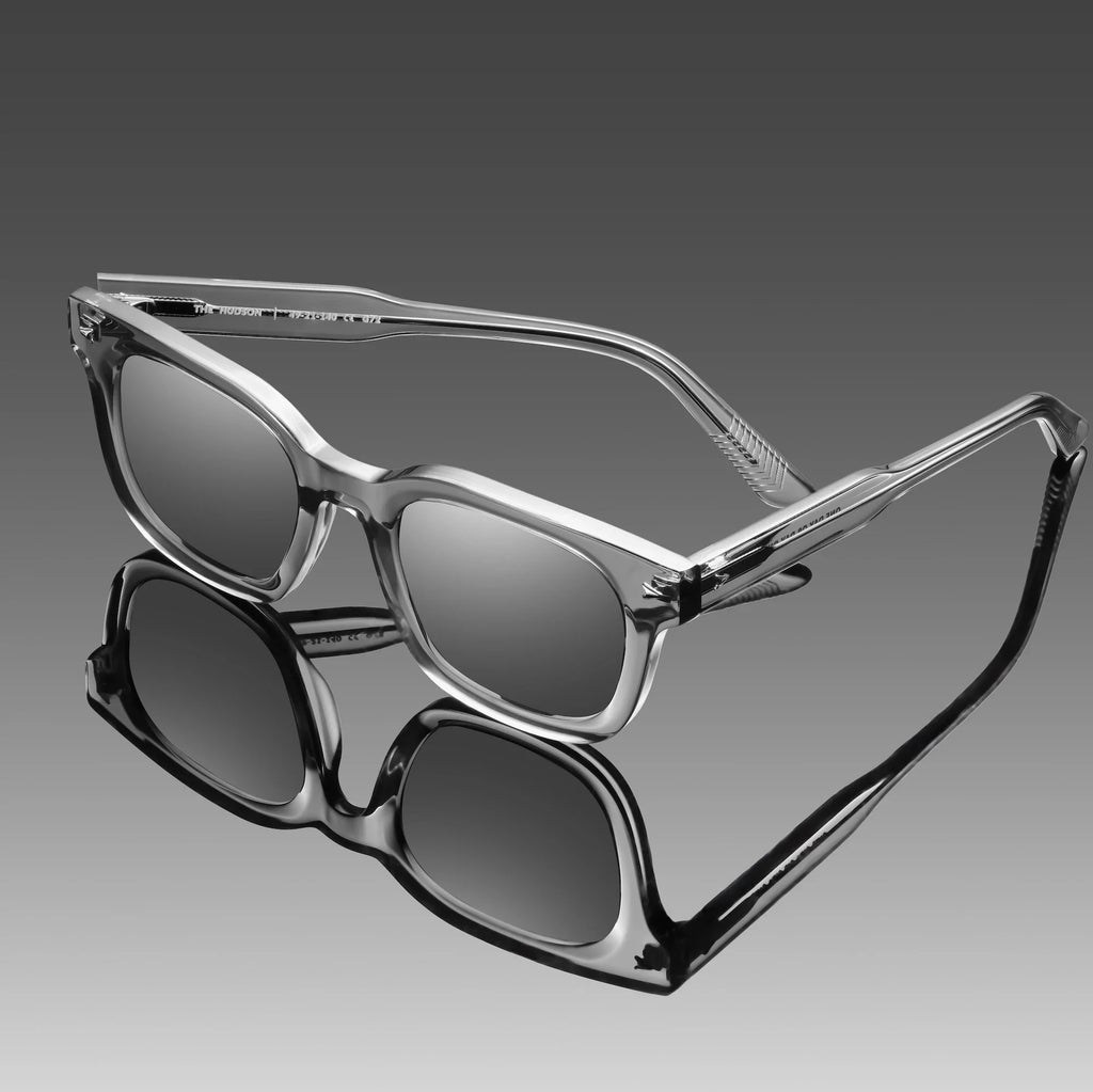 The Hudson Stone Sunglasses - Sleek Beveled Frame Eyewear
