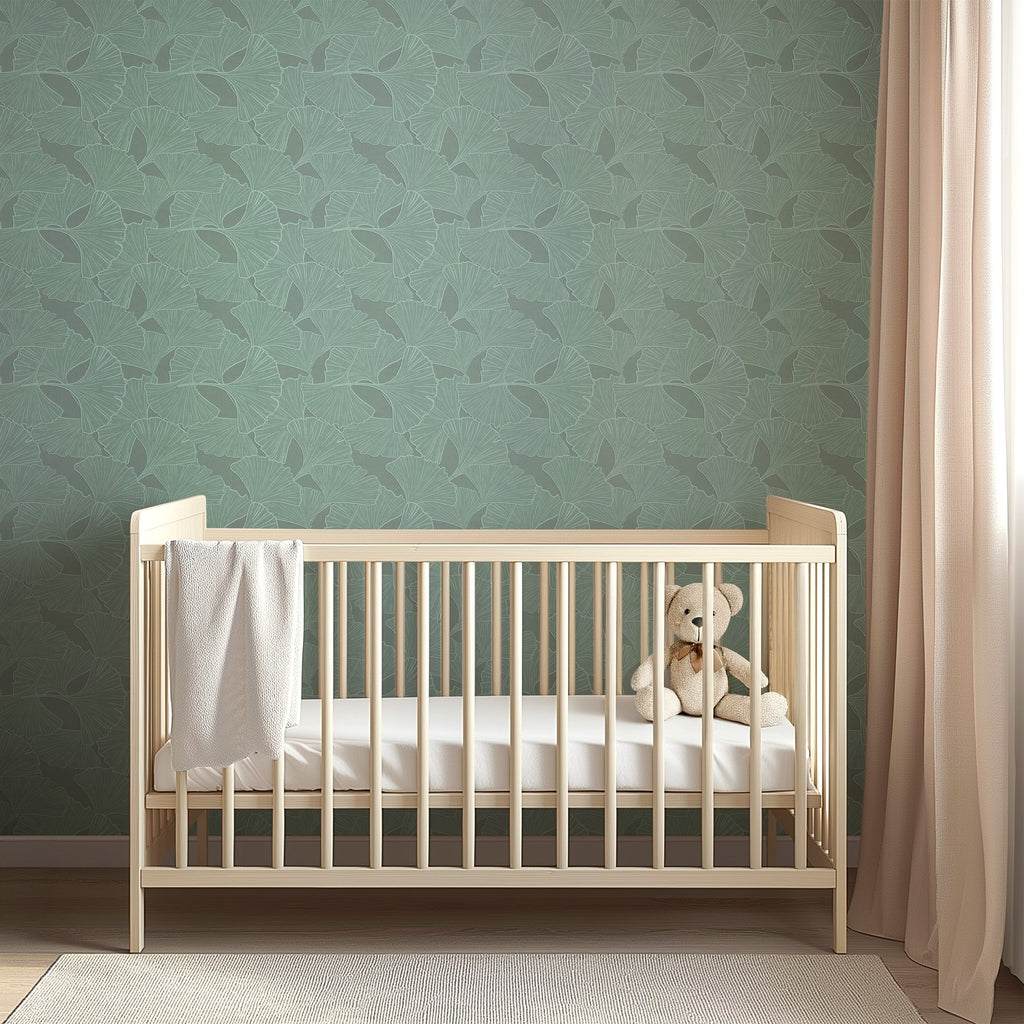 Odin Floral Wallpaper in Sage-Green and Cream