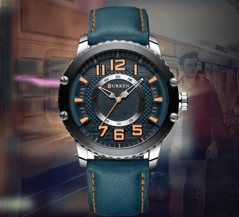 Men's Sporty Waterproof Chronograph Watch with Large Number Details