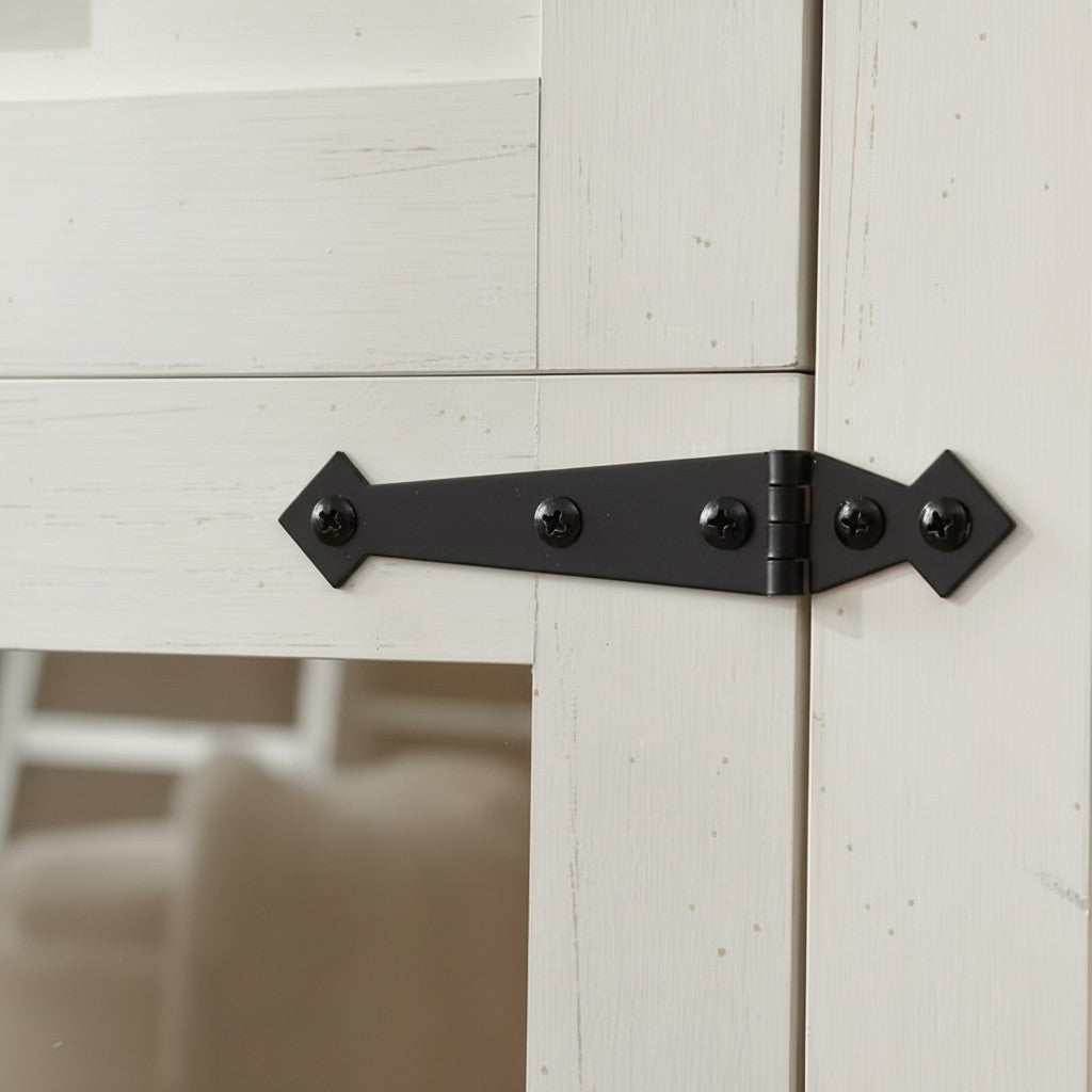 Modern Glass Door Cabinet with Adjustable Shelves, Compact Storage