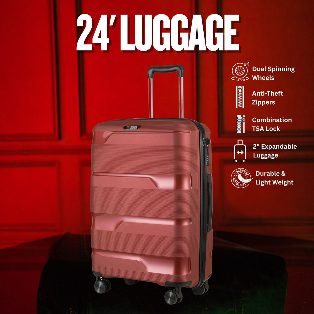 24-inch Red Hardcase Roller Luggage