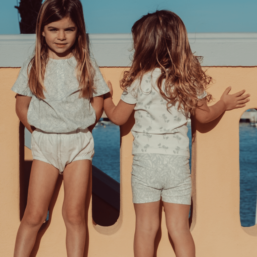 Woven Bloomer in Mist Stripe - Classic Cotton Kids Clothing