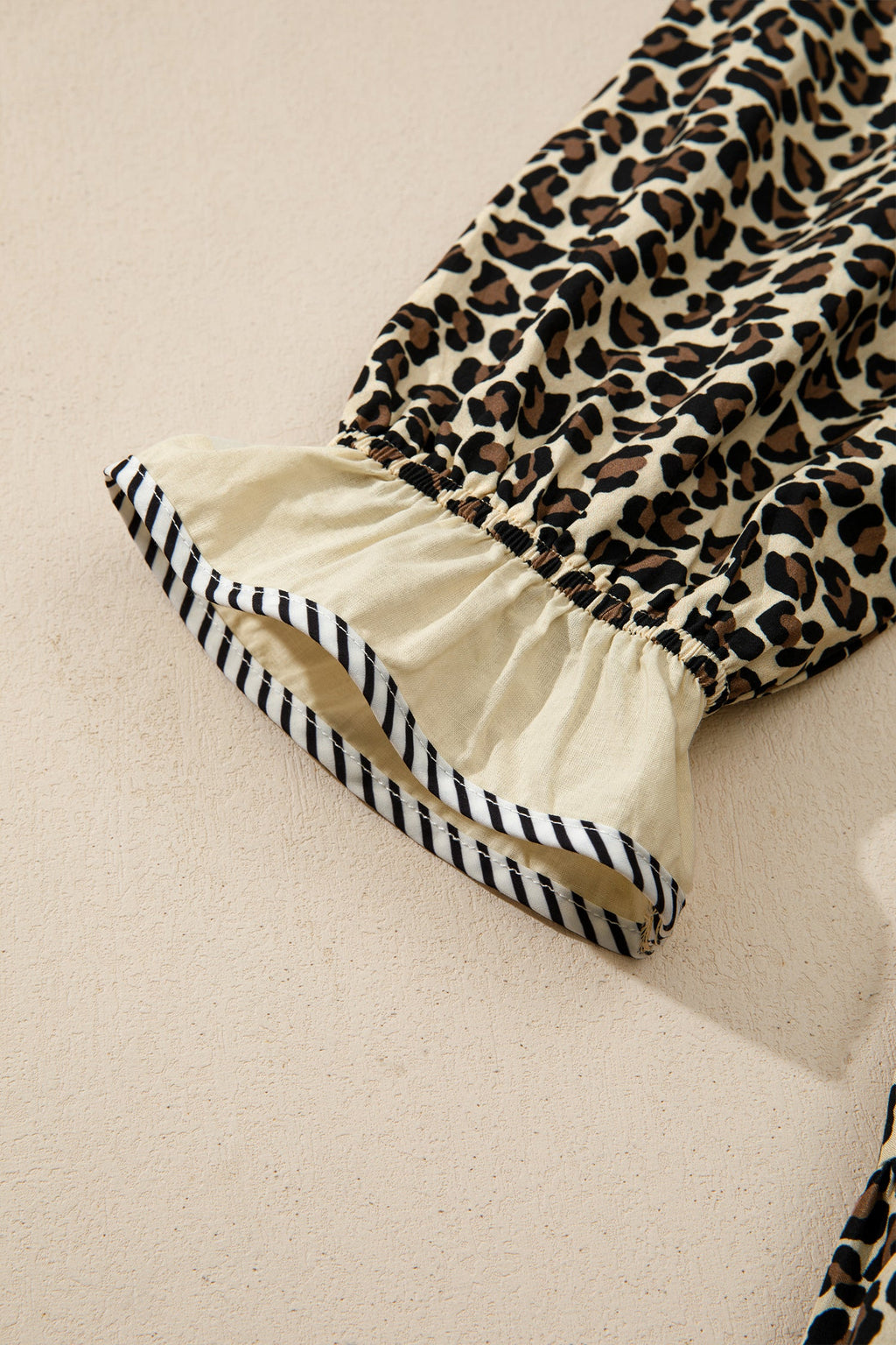 Leopard Stripe Colorblock Mini Dress V-Neck