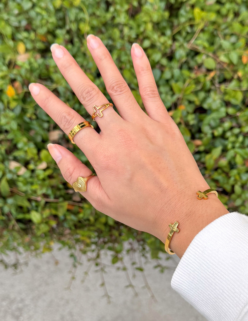 Open Cross Ring Minimalist Religious Jewelry Statement Piece