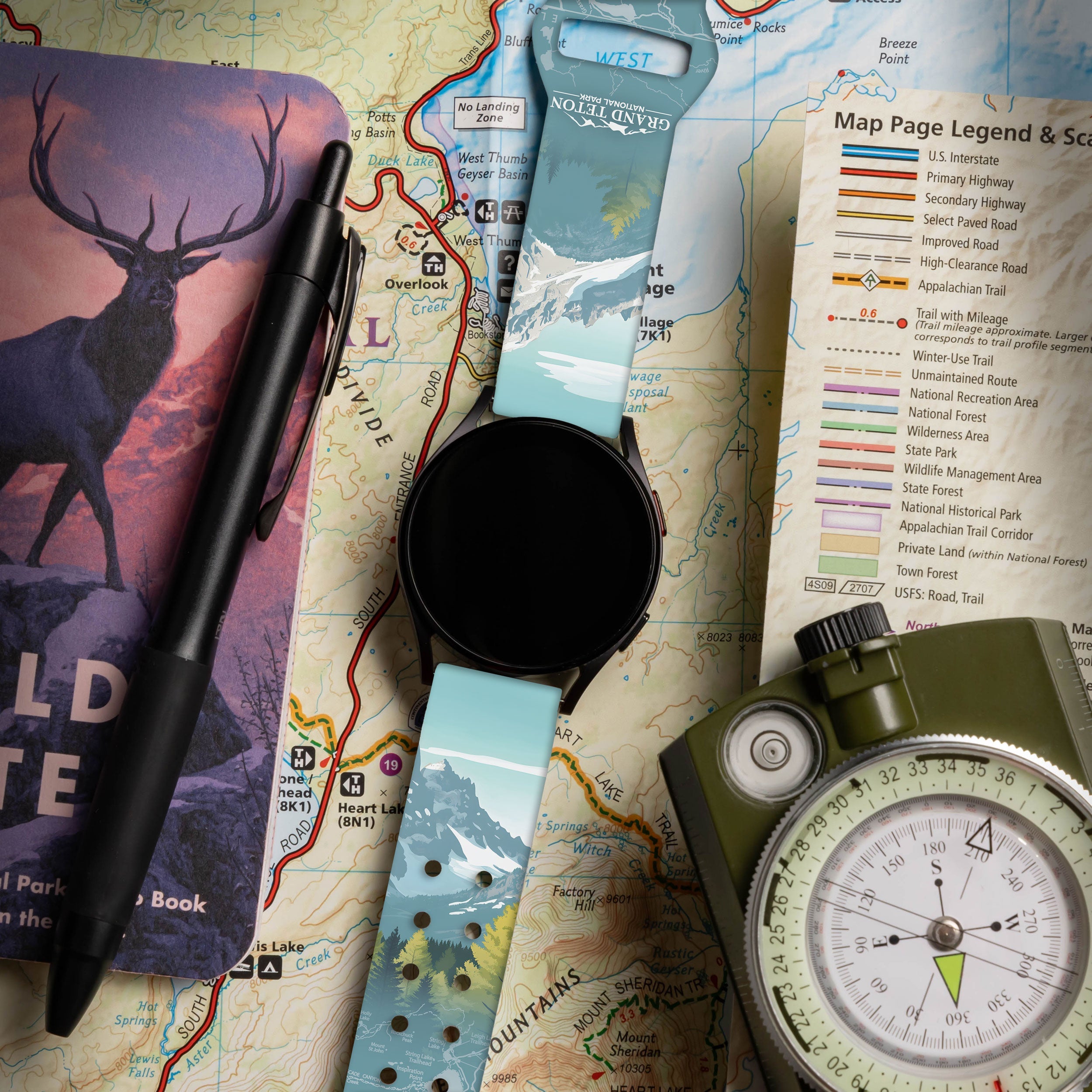 National Parks Grand Teton HD  Watchband for Samsung, Garmin, Fossil, and More