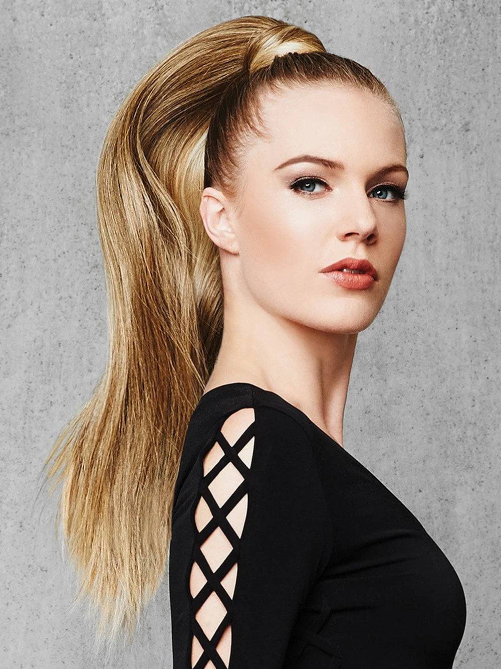 25" Straight Wrap-Around Ponytail Extension Heat-Friendly Synthetic