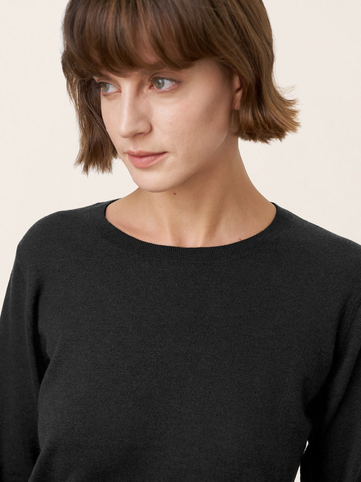 100% Extra-Fine Merino Wool Essential Crew Neck Knit Sweater BRIDGET