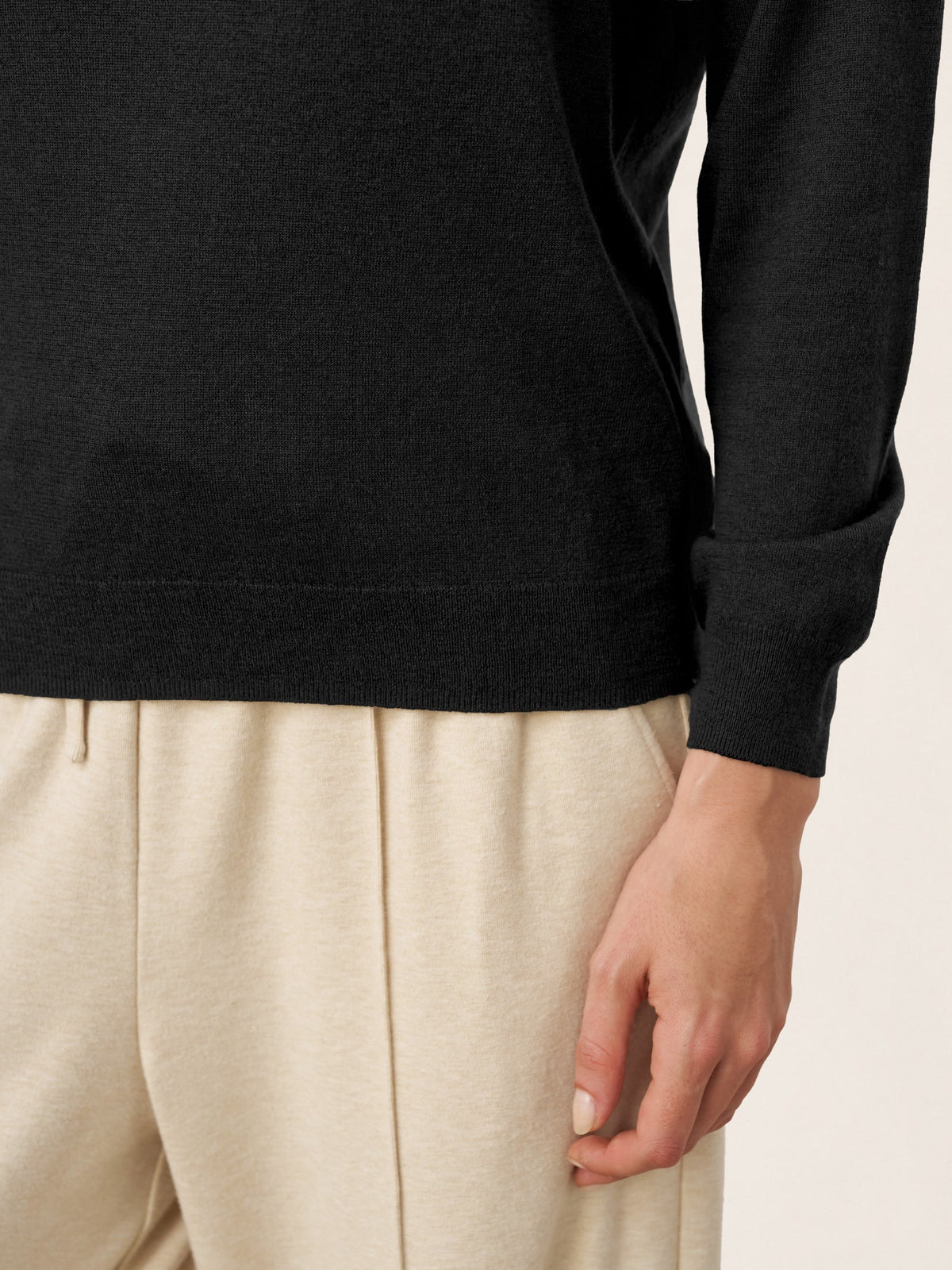 100% Extra-Fine Merino Wool Essential Crew Neck Knit Sweater BRIDGET