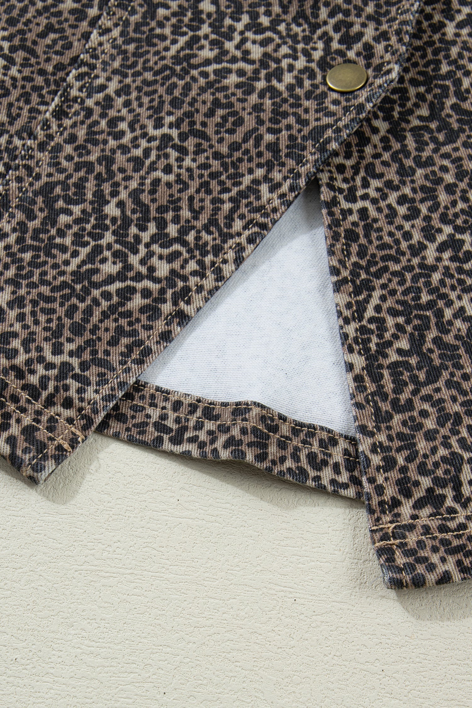 Elliana Animal Print Slim Fit Denim Vest