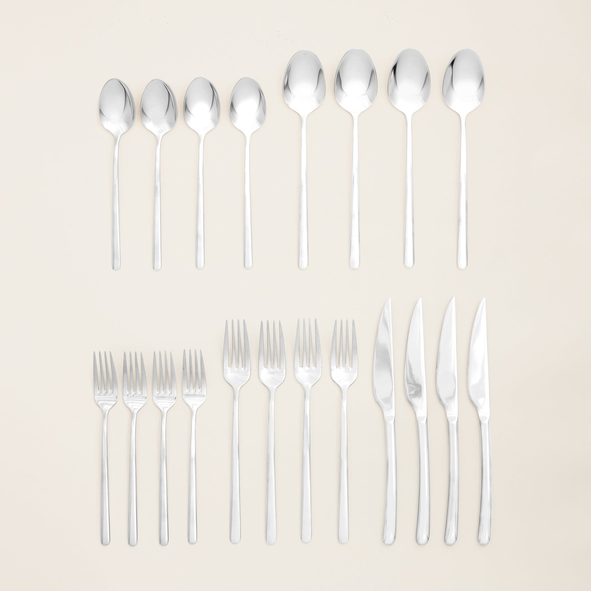 Emilia 20-Piece Stainless Steel Flatware Set in Silver or Gold - Image 7