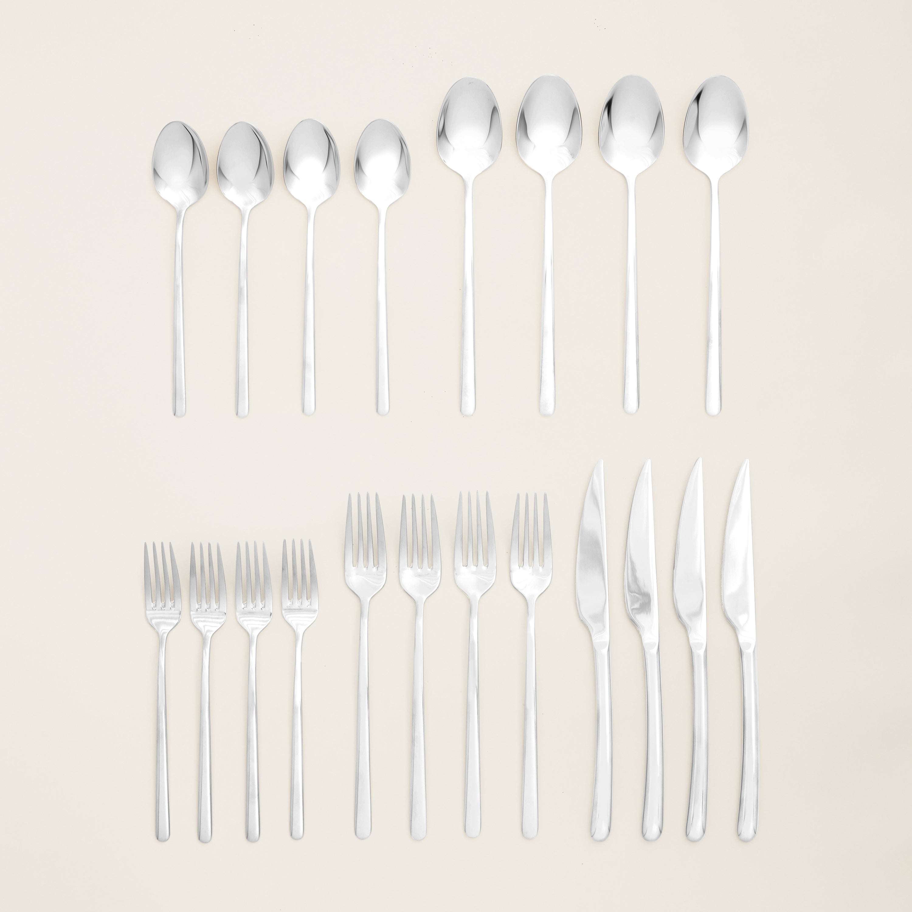 Emilia 20-Piece Stainless Steel Flatware Set in Silver or Gold - Image 7