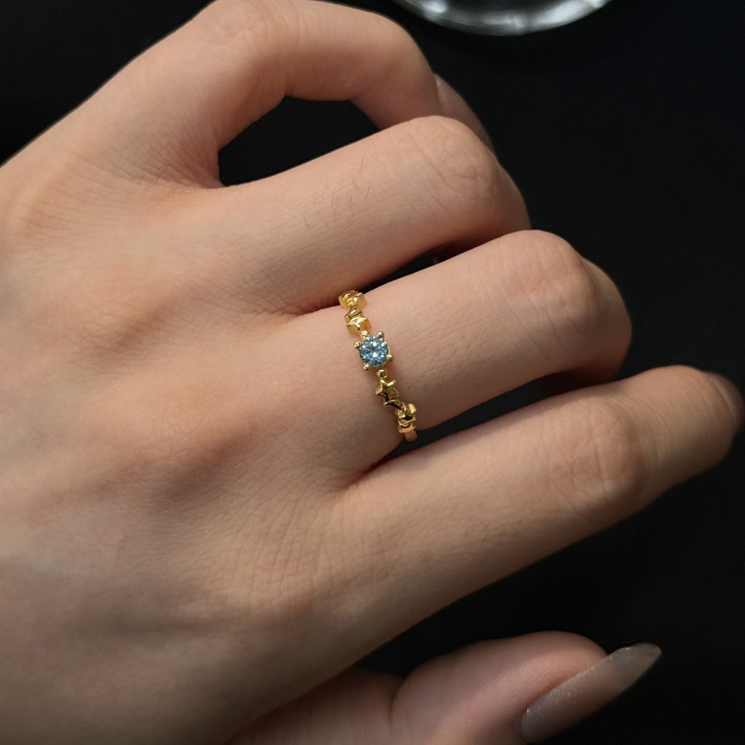 Fashionable Casual Womens Ring Inlaid With Zircon