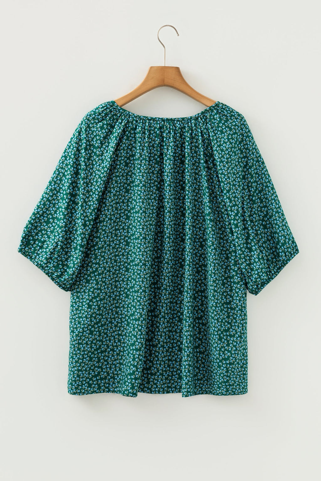 Yellow Boho Floral V-Neck Short Sleeve Top | Viscose