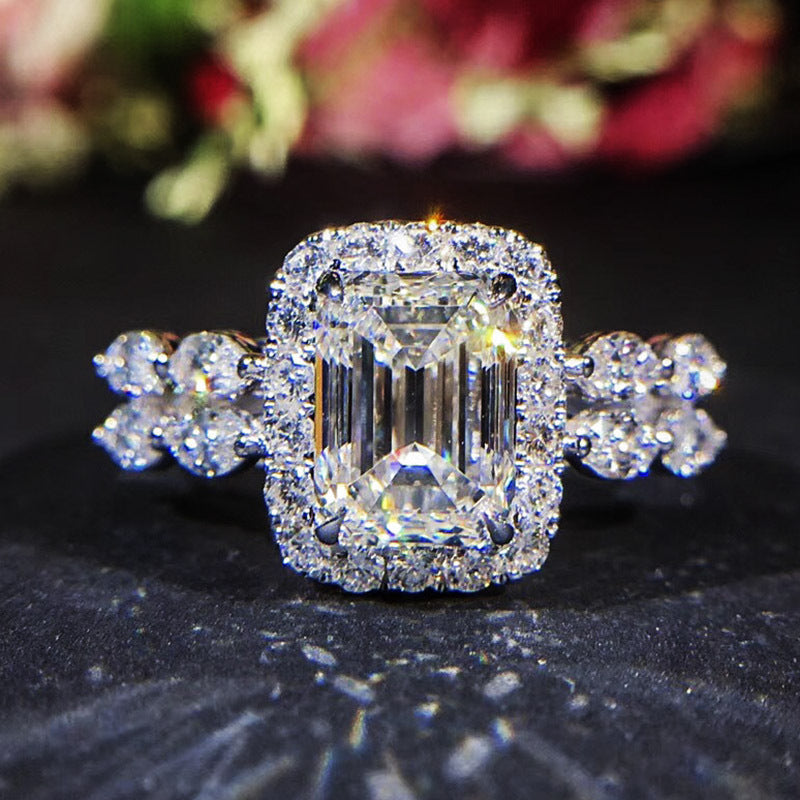 Princess Cut Simulated Diamond Ring For Women, Fancy Shape Engagement  Wedding Ring