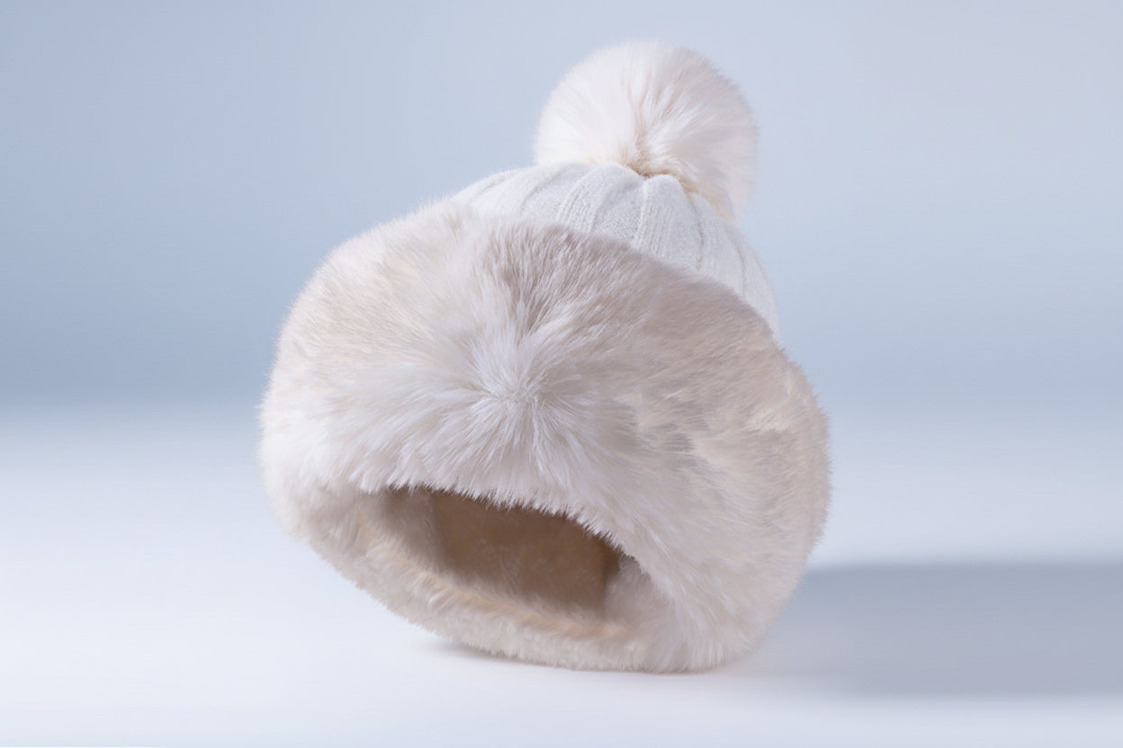 Women’s Winter Princess Mongolian Hat – Warm Plush Fur Fashion Hat