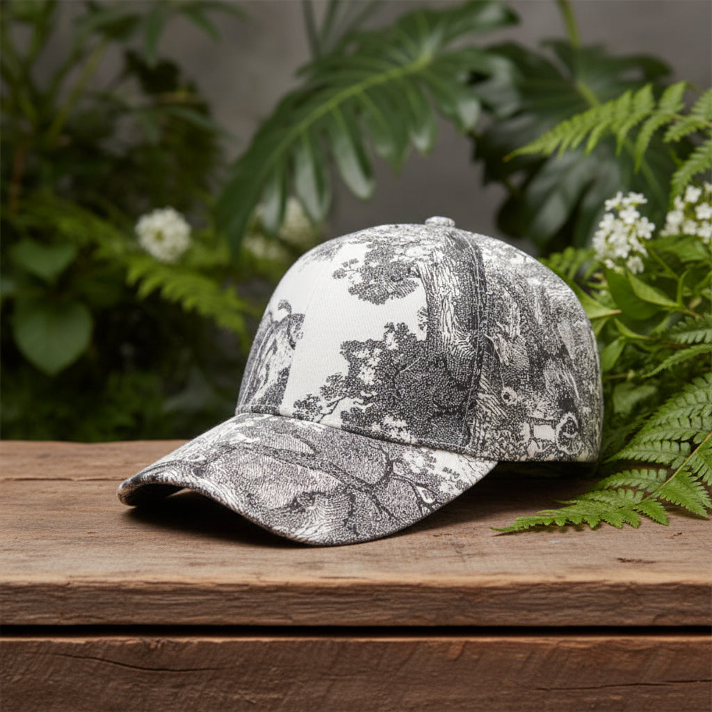 Floral Print Dome Crown Baseball Cap - Unisex Vintage Floral Hat