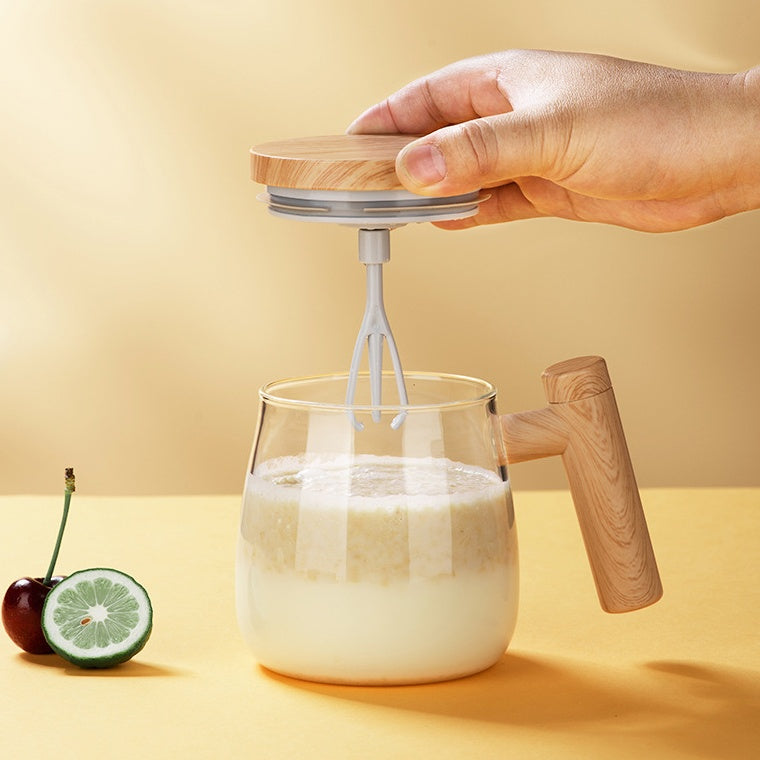 400ML Electric Self-Stirring Glass Coffee Mug for Fast Mixing