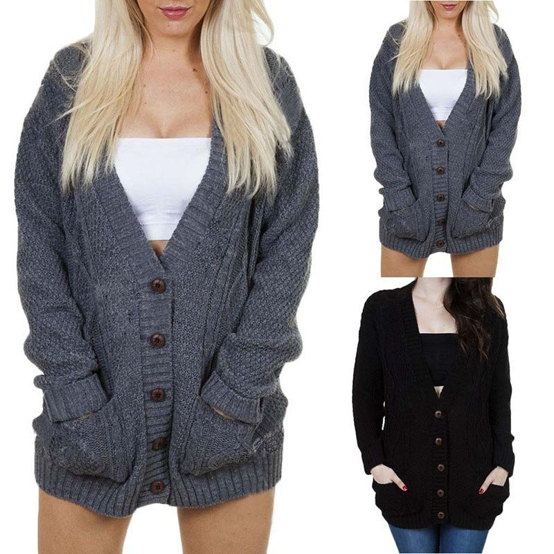 Bat Sleeve Knit Cardigan Sweater Loose Jacket