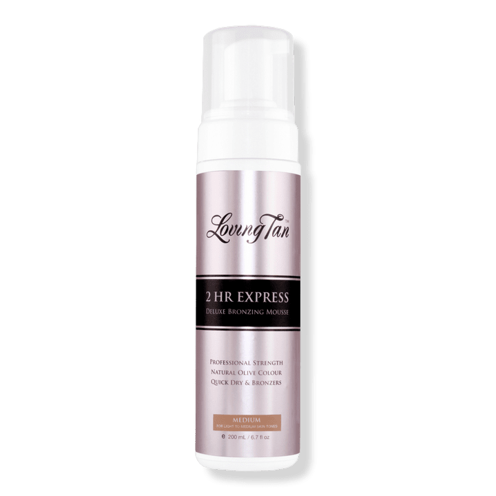 Bottle of 2HR Express Self-Tanning Mousse Medium 200ml for a natural sun-kissed glow