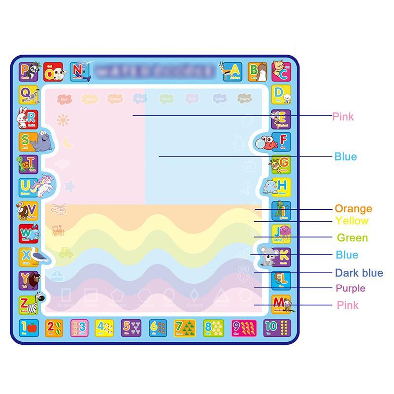 100x100cm Magic Water Drawing Mat for Kids - No Mess Art Board