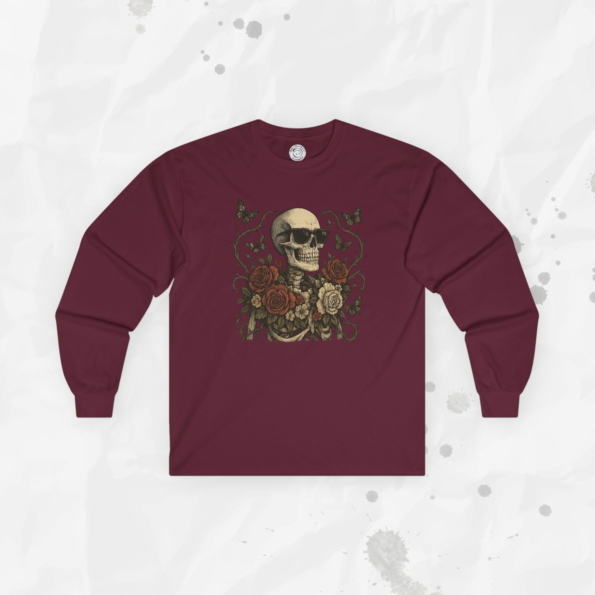 Floral Skull Garden - Long Sleeve T-Shirt