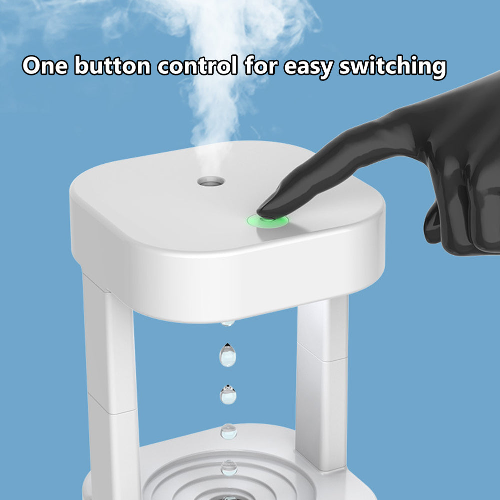 Anti-Gravity Water Drop Humidifier 580ML Quiet Mist Air Diffuser