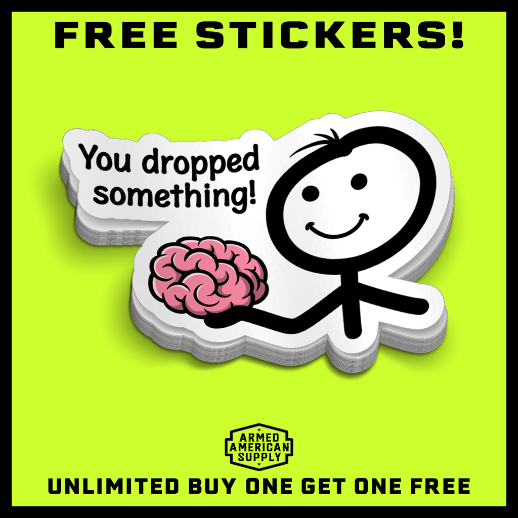 You Dropped Something Funny Brain Stickman Hard Hat Decal - Image 2