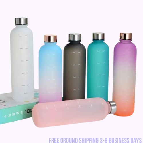 Motivational Time Marker Water Bottle 32 oz. Ship from USA