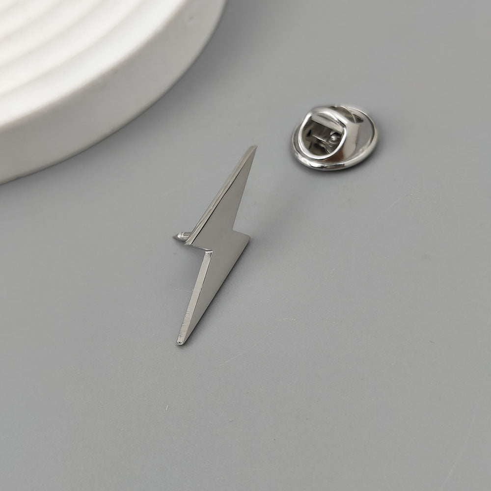 Flat-cut Lightning-shaped Brooch