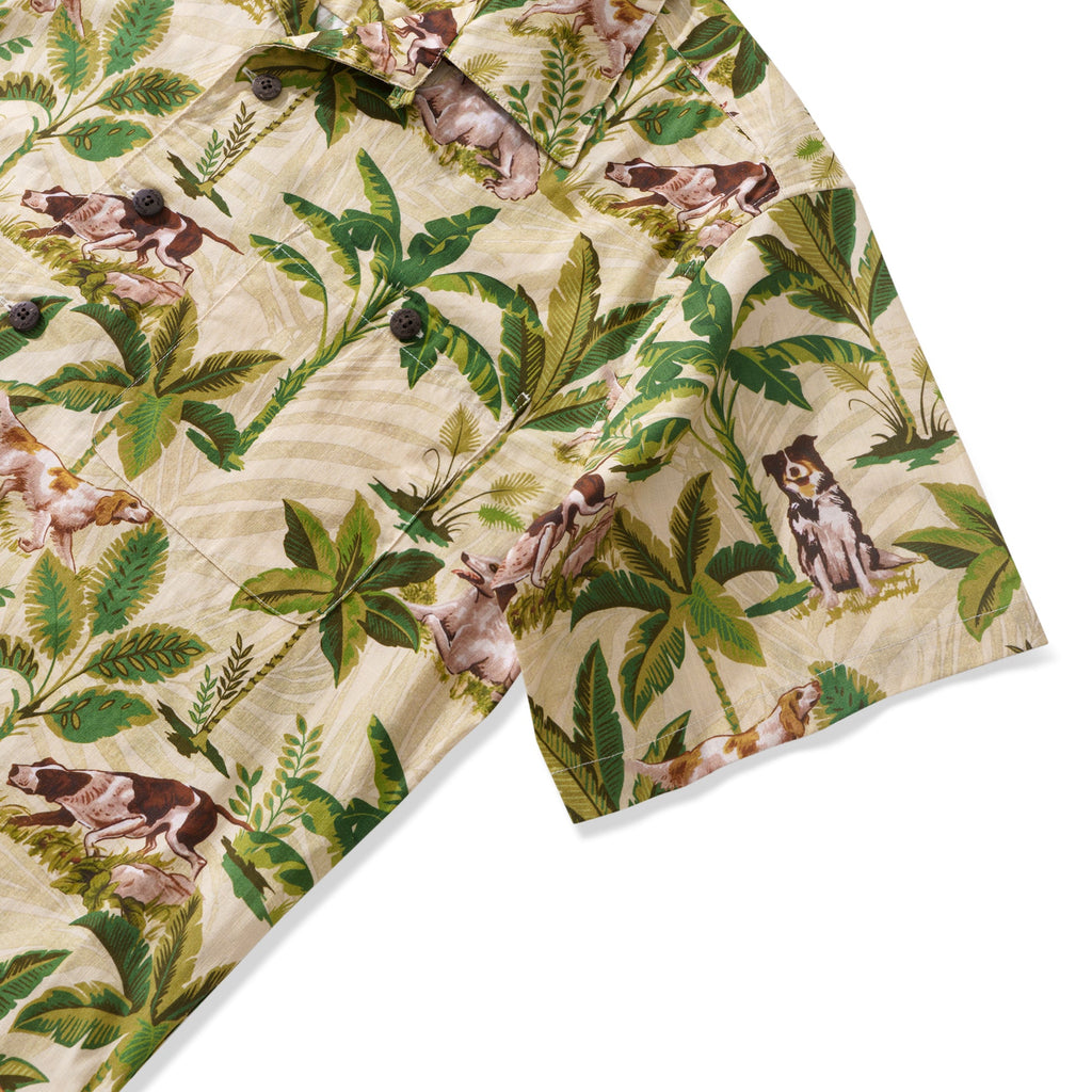 International Dog Day Tropical Cotton Camp Collar Shirt