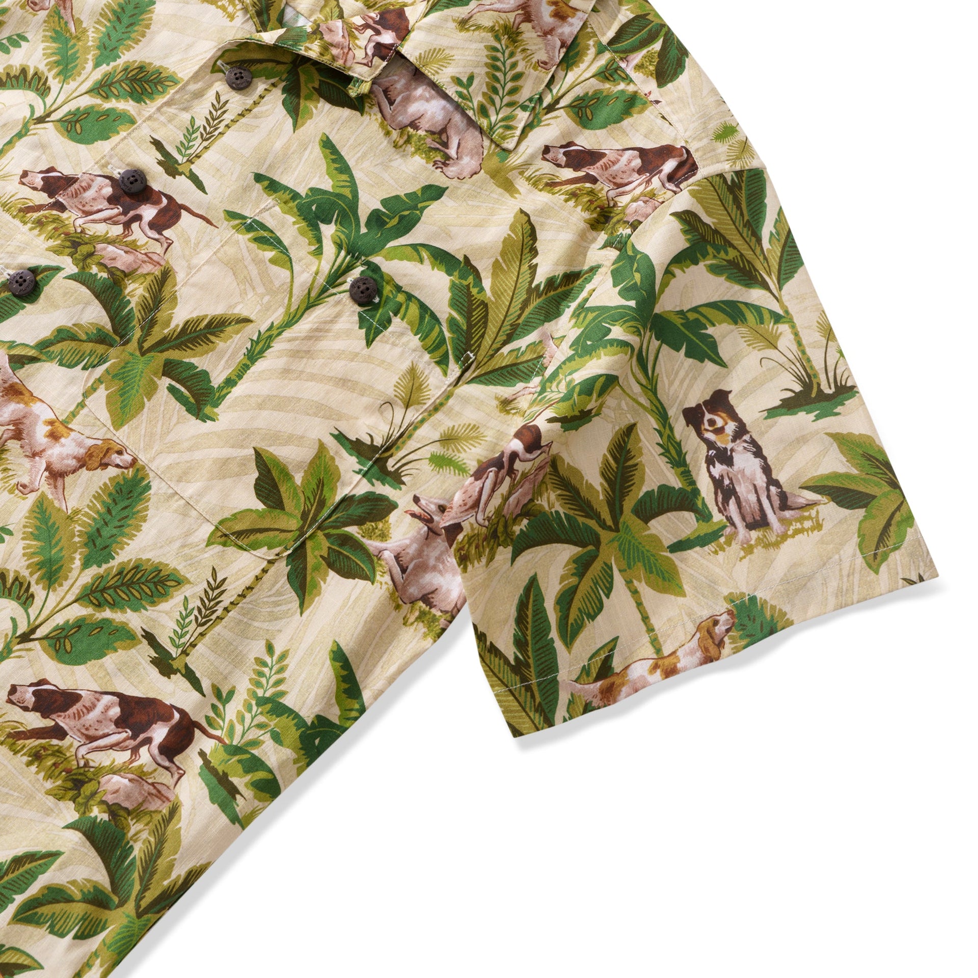 International Dog Day Tropical Cotton Camp Collar Shirt