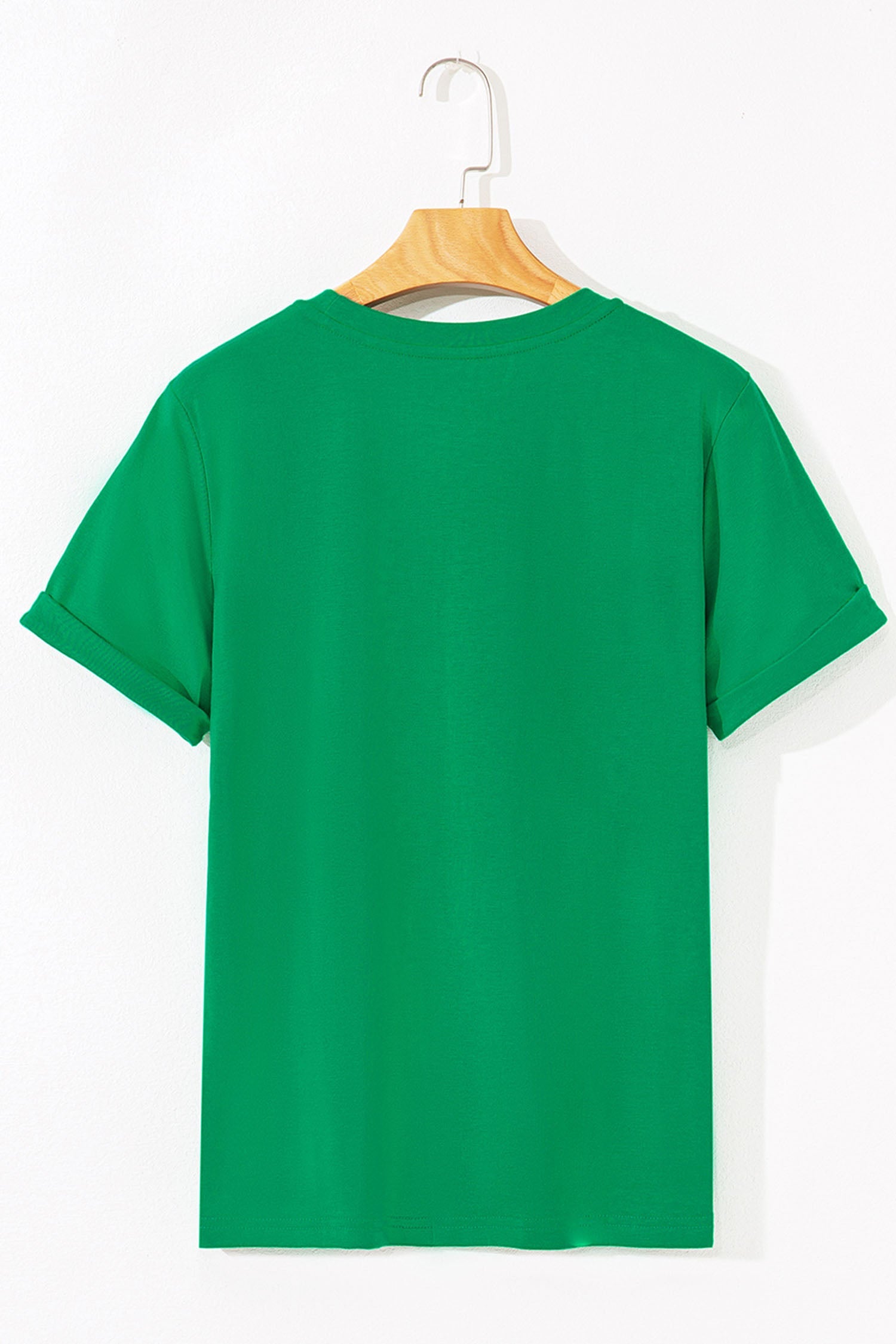 Bright Green Clover Bow Checkered Casual T-Shirt