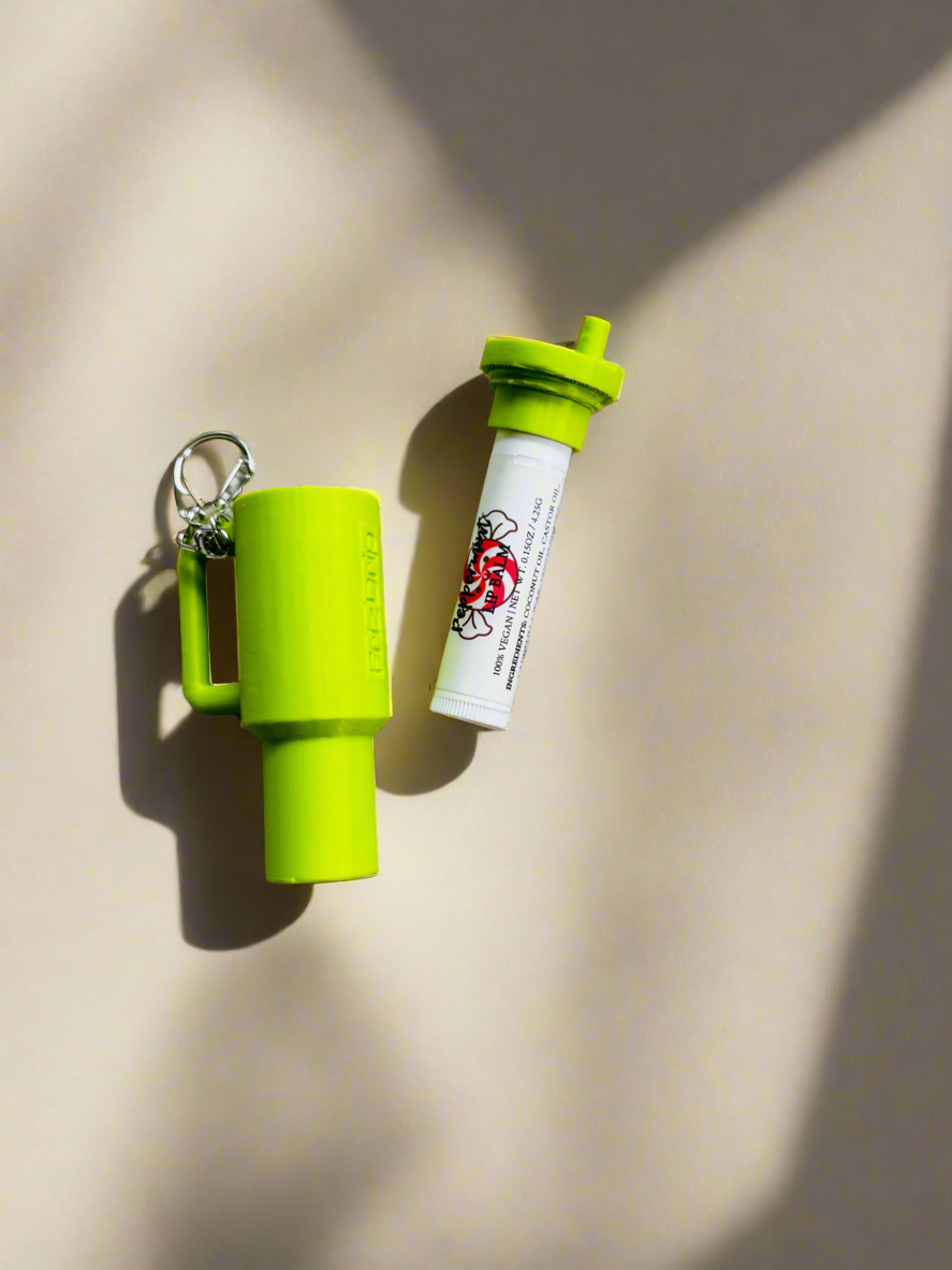 Tumbler Style Lip Balm Holder Keychain