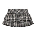 Women's Black Plaid Tiered Ruffle A-Line Mini Skirt - Image 4