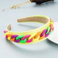 Vibrant Wide Braided Headband with Macaron Color Chain - Image 5