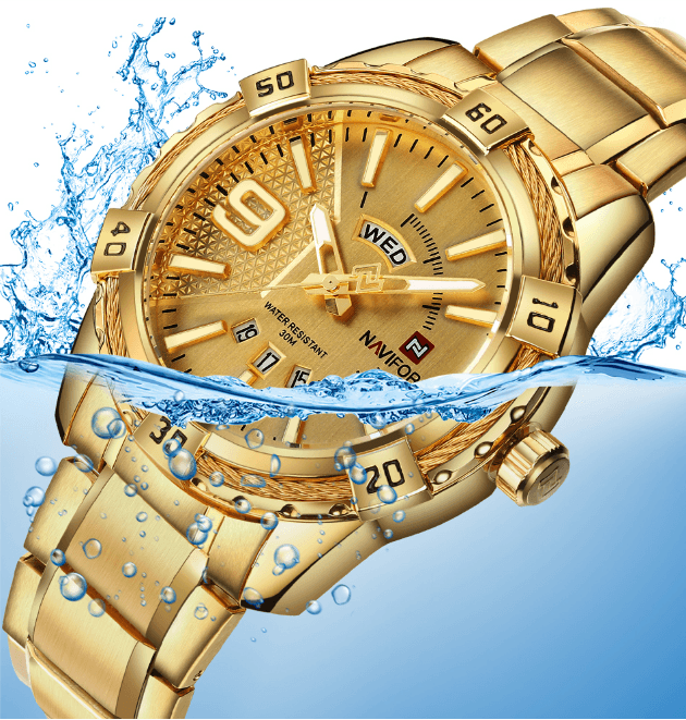 Men's Waterproof Chronograph Watch with Date Display - Modern Metal