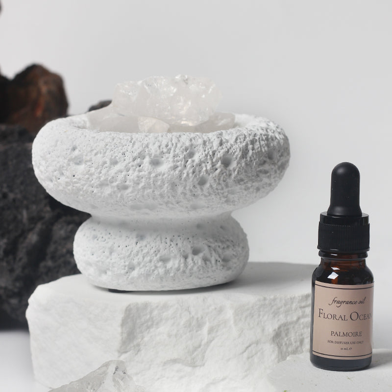 White Moon Stone Diffuser Set with Floral Ocean Fragrance Oil - Image 6