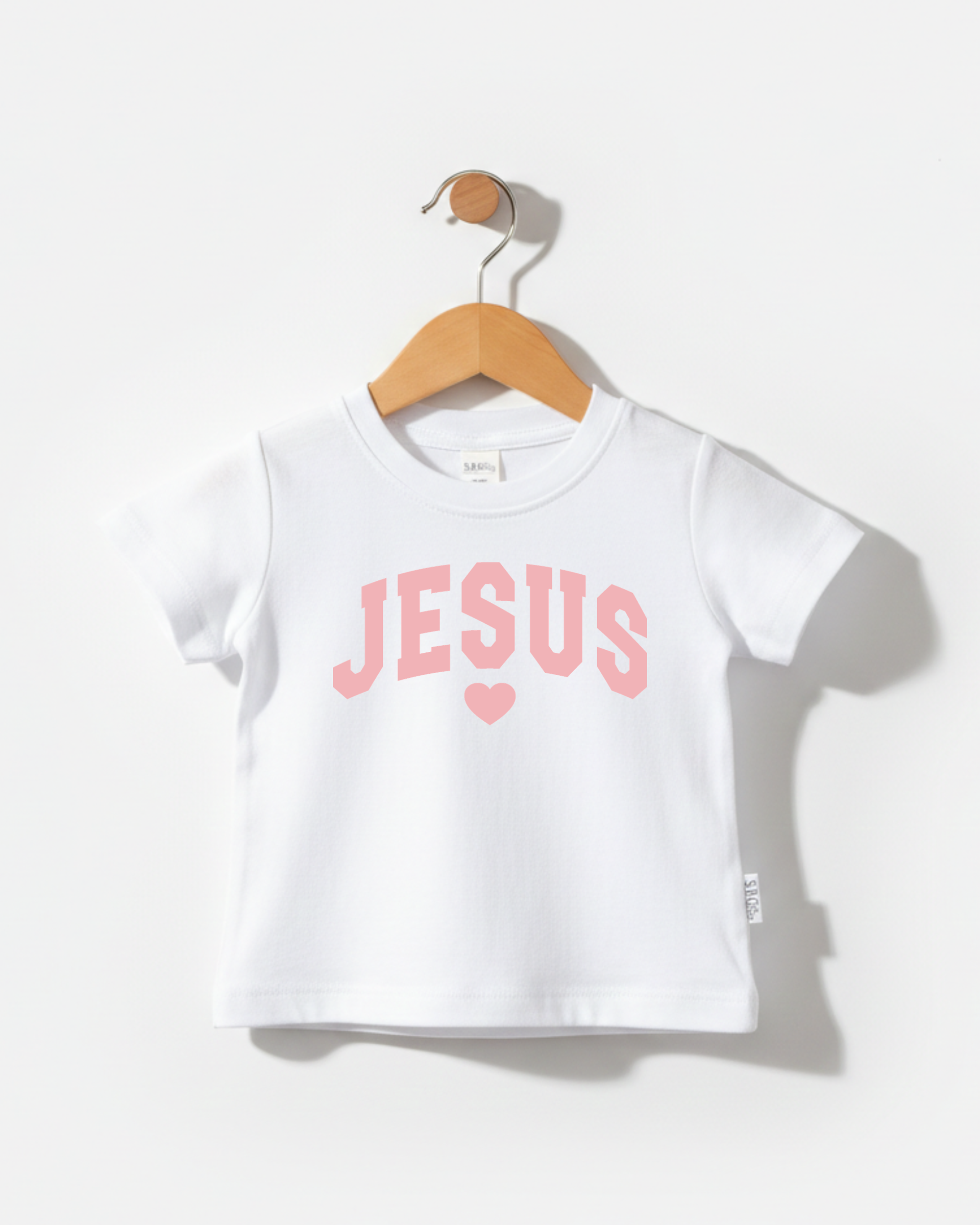 Unisex Jesus graphic varsity tee and pullover available in various colors.