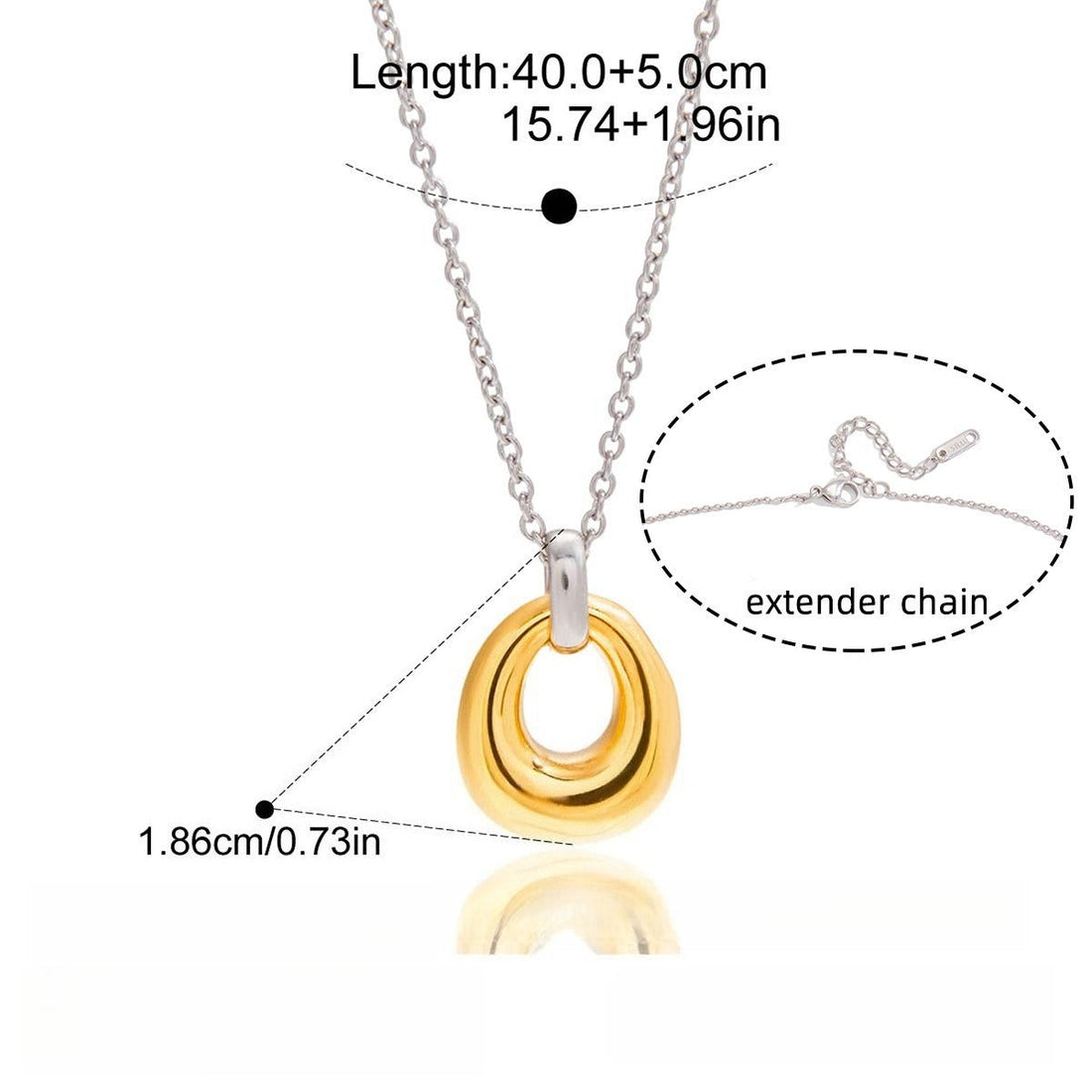 Two-Tone 18K Gold and S925 Silver Layered Chain Necklace