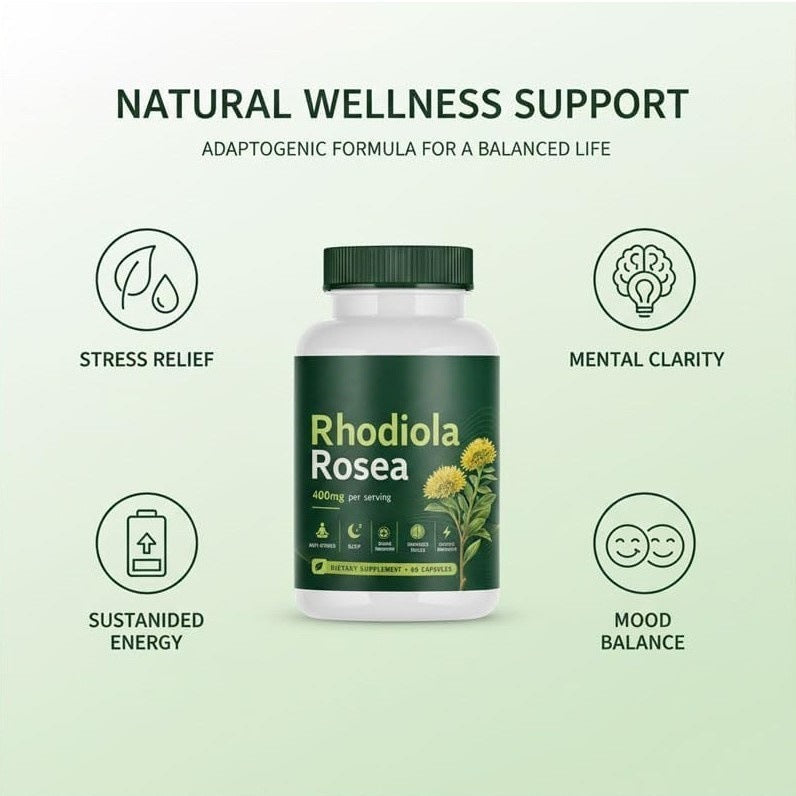 60 Rhodiola Rosea Capsules In A Bottle