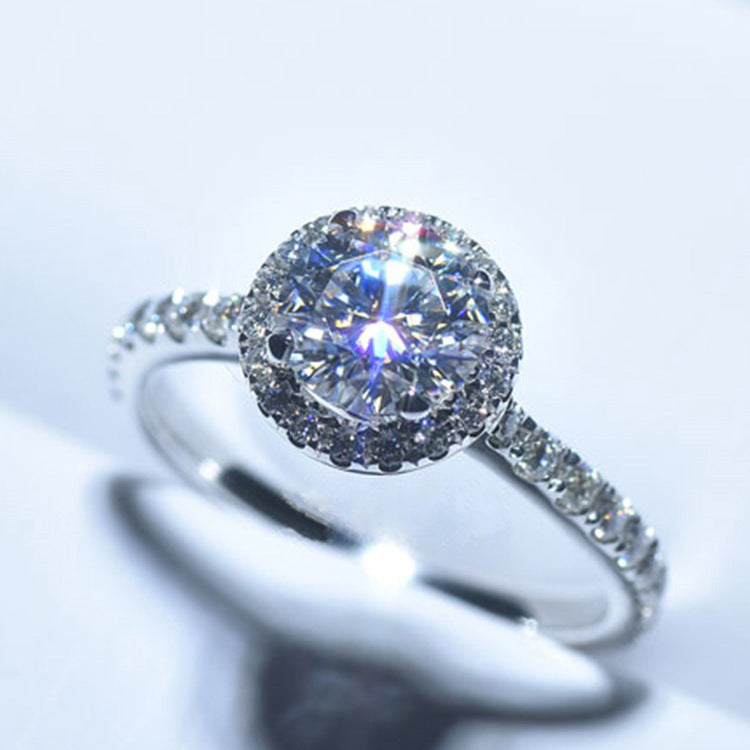 New Simulated Moissanite Ring For Women, INS Style Cluster Zircon Adjustable Band