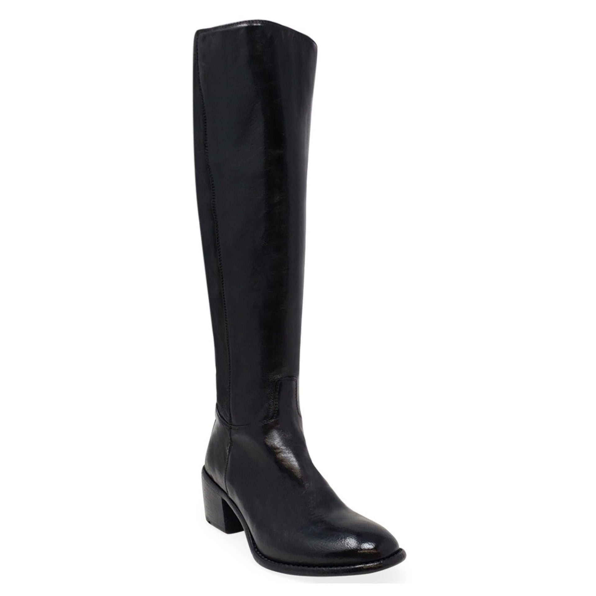 Women's Black Knee High Boots Stretchy Fashion Footwear