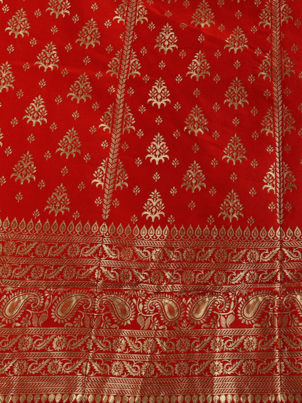 Red Brocade Jacquard Lehenga Choli Set with Dupatta